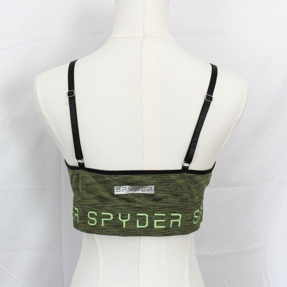 Spyder Women's Adjustable Strap Sports Bra XL Heathered Green - Picture 3 of 5